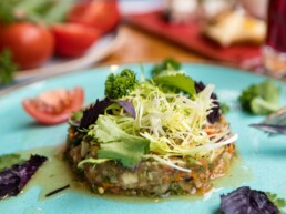 green vegetable on white ceramic plate